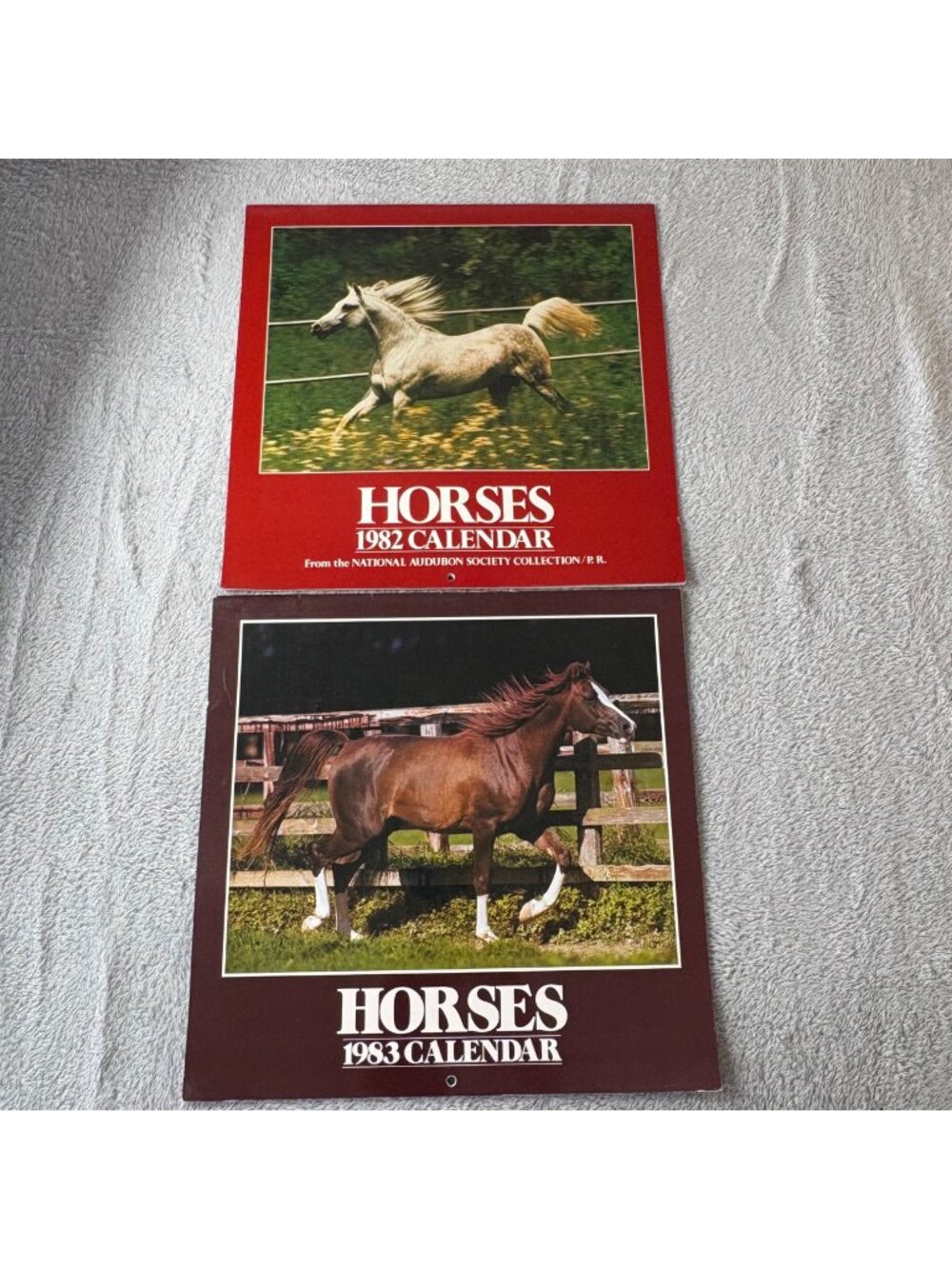 Vintage Horses Calendar 1982 National Audubon Society Collection 1983 Crown Pub